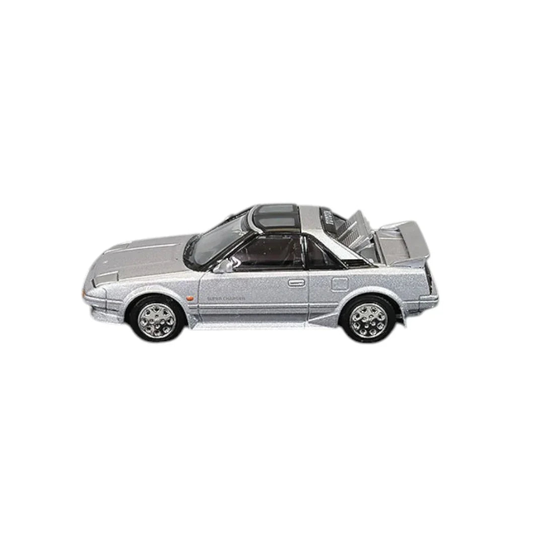 Hoda Japan 1:64 TOYOTA MR2 1600G-LIMITED SUPER CHARGER 1988 T Bar Roof Metalic Silver HJ643056AGM Diecast Car Model - Jaiman Toys