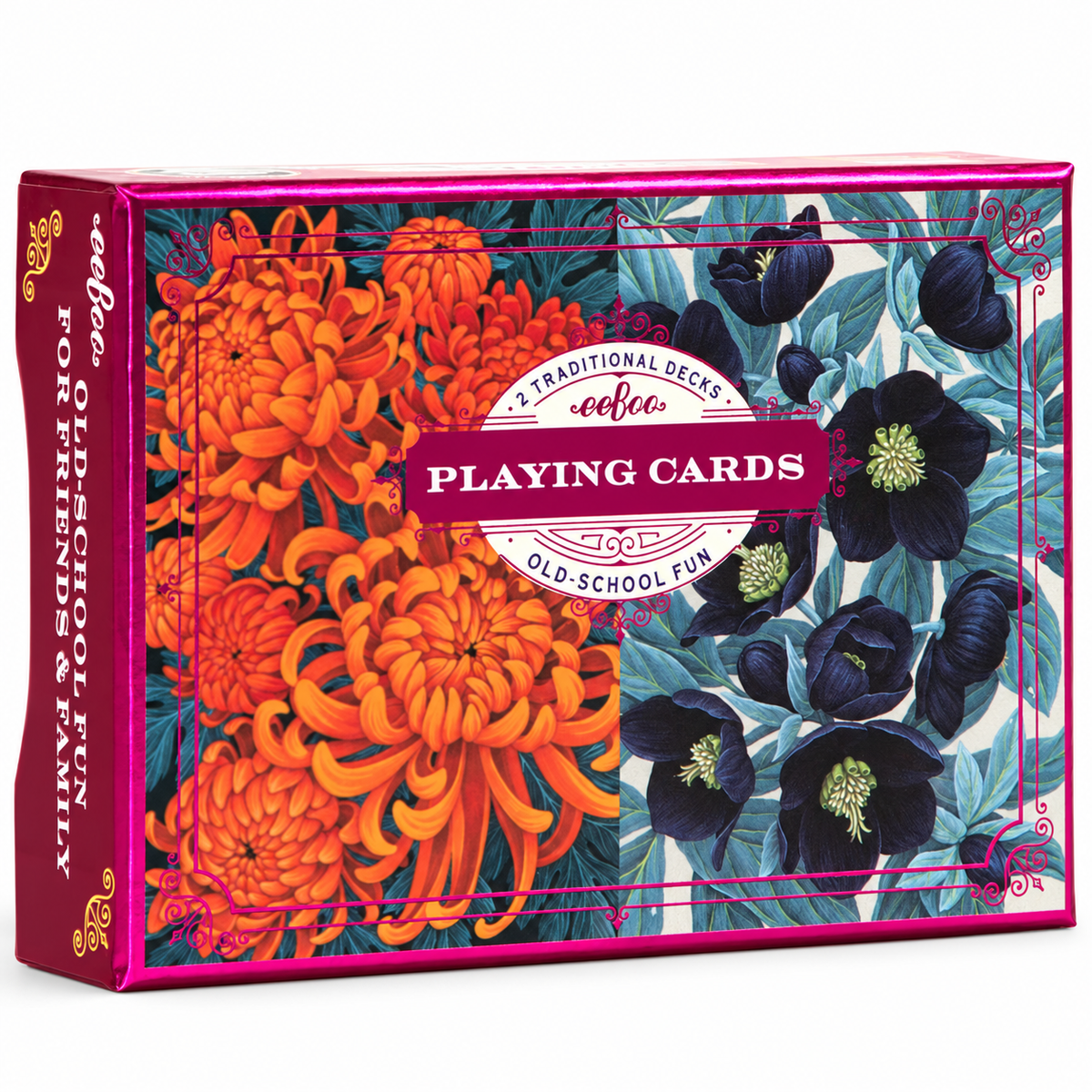 EeBoo Autumn Abundance Playing Cards – 2 Floral Gilded Decks