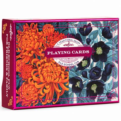 EeBoo Autumn Abundance Playing Cards – 2 Floral Gilded Decks