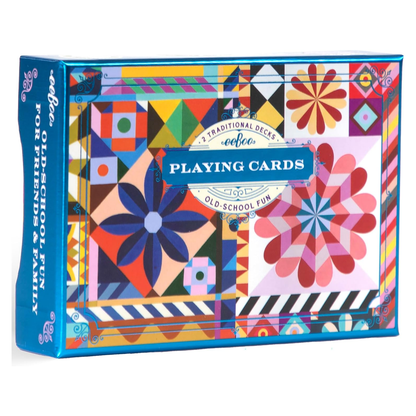 EeBoo Sunshine Garden Playing Cards – 2 Gilded Decks in Gift Box