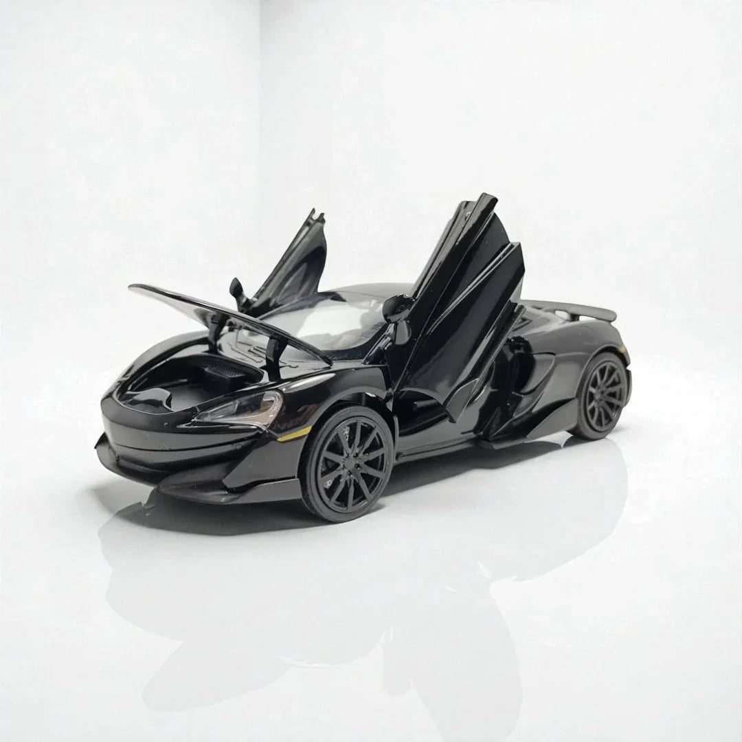 RMZ Hobby 1:32 McLaren 600LT Die-Cast Model Car – Black with Openable Doors, Light & Sound (664994) - Jaiman Toys