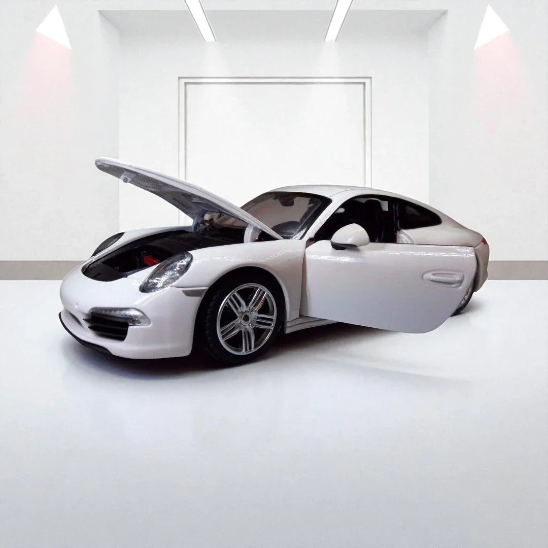 Rastar 1:24 Porsche 911 Carrera S Diecast Model – White | Openable Doors, Premium Collectible Car (56200) - Jaiman Toys