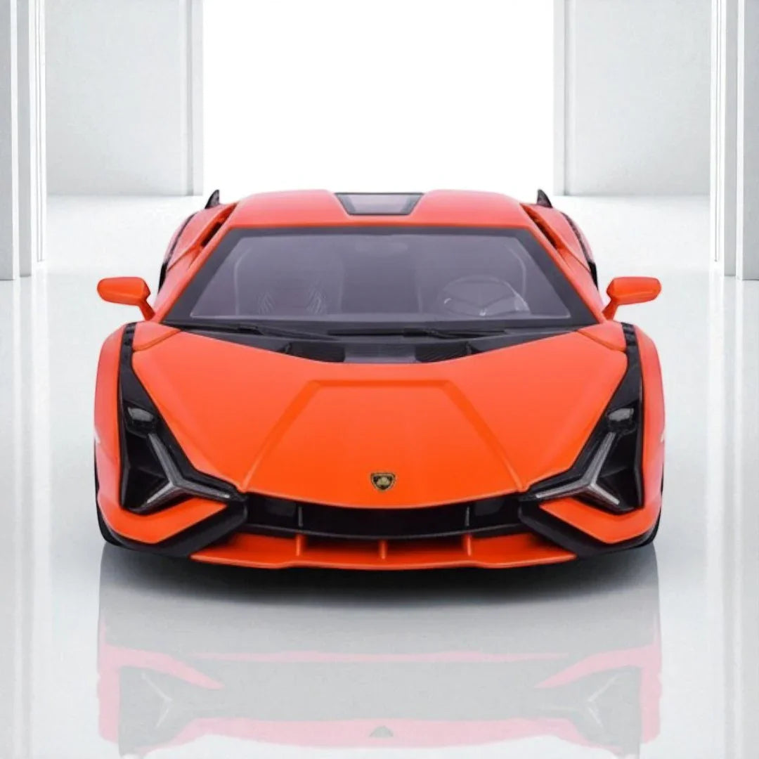 JOY JUNCTION 1:24 Lamborghini Sian FKP 37 Die-Cast Model Car – Orange | Openable Doors, Pull-Back Action, Lights & Sound (JJ262) - Jaiman Toys