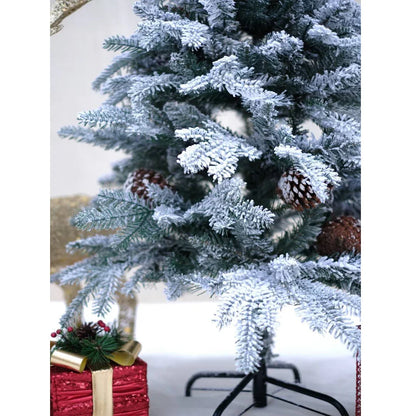 SWEN Eaton 4-Feet Christmas Tree with Frosted Tips & Pine Cones | Snow-Kissed Decorative Holiday Tree