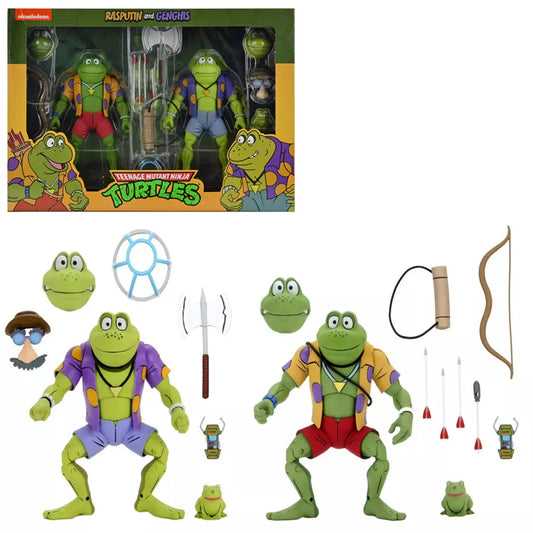NECA TMNT Genghis & Rasputin Frog 2-Pack – 7" Cartoon Action Figures - Jaiman Toys