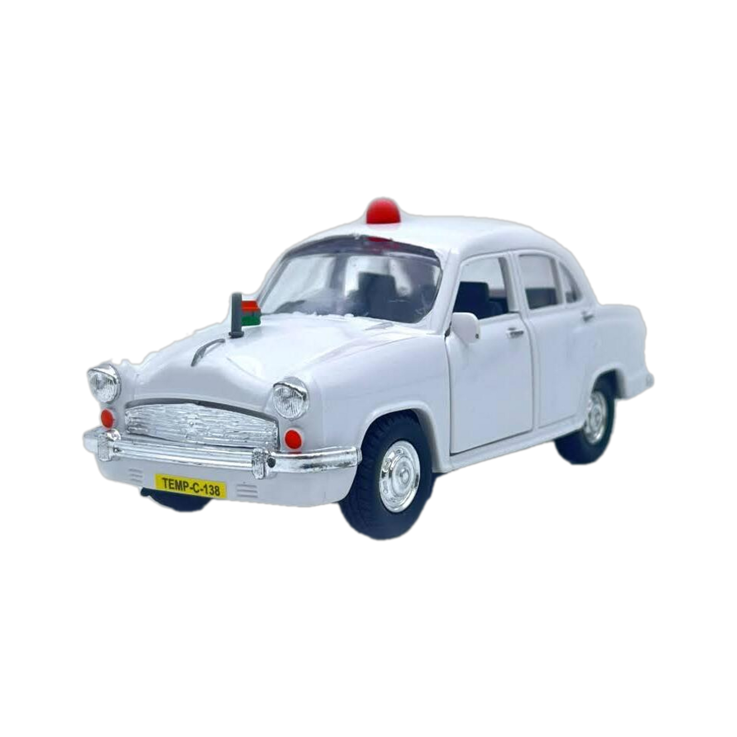 CENTY Ambassador VIP Pull Back Toy Car White | Openable Doors | Classic Indian Sedan Toy for Kids 3+