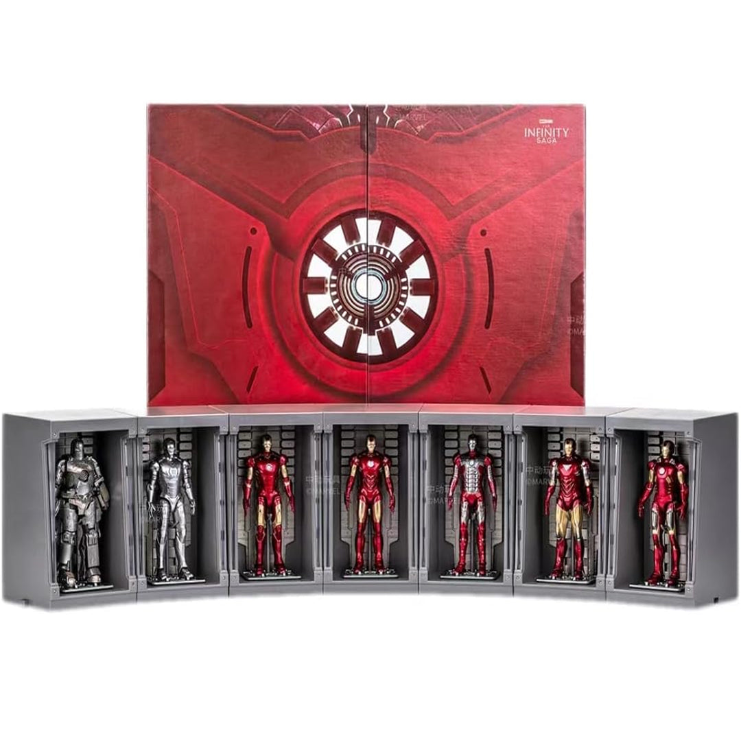 ZD Toys Marvel Infinity Saga Iron Man 4-Inch Figure with Hall of Armor Display Set