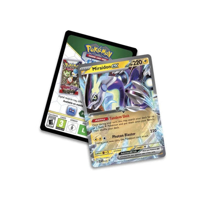Original Pokémon TCG Paldea Legends Tin – Miraidon EX | Premium Pokémon Card Collectible Tin for Kids & Fans