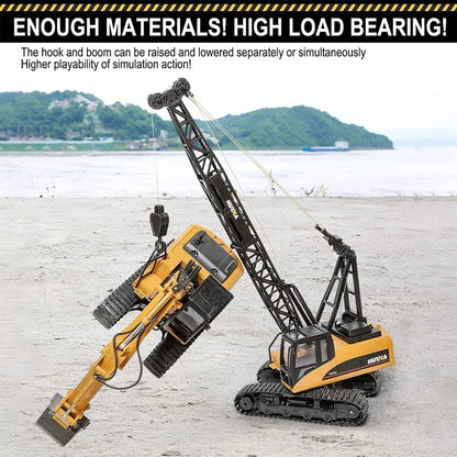 Huina 1572 1:14 RC Crawler Crane | Heavy-Duty Remote Control Construction Crane Toy