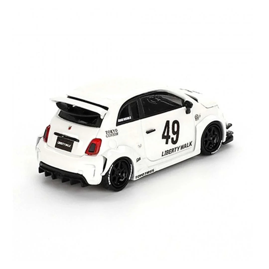 Mini GT 1/64 LB-WORKS x Abas Works ABARTH 595 Gara White LHD Diecast Scale Model Car - Jaiman Toys