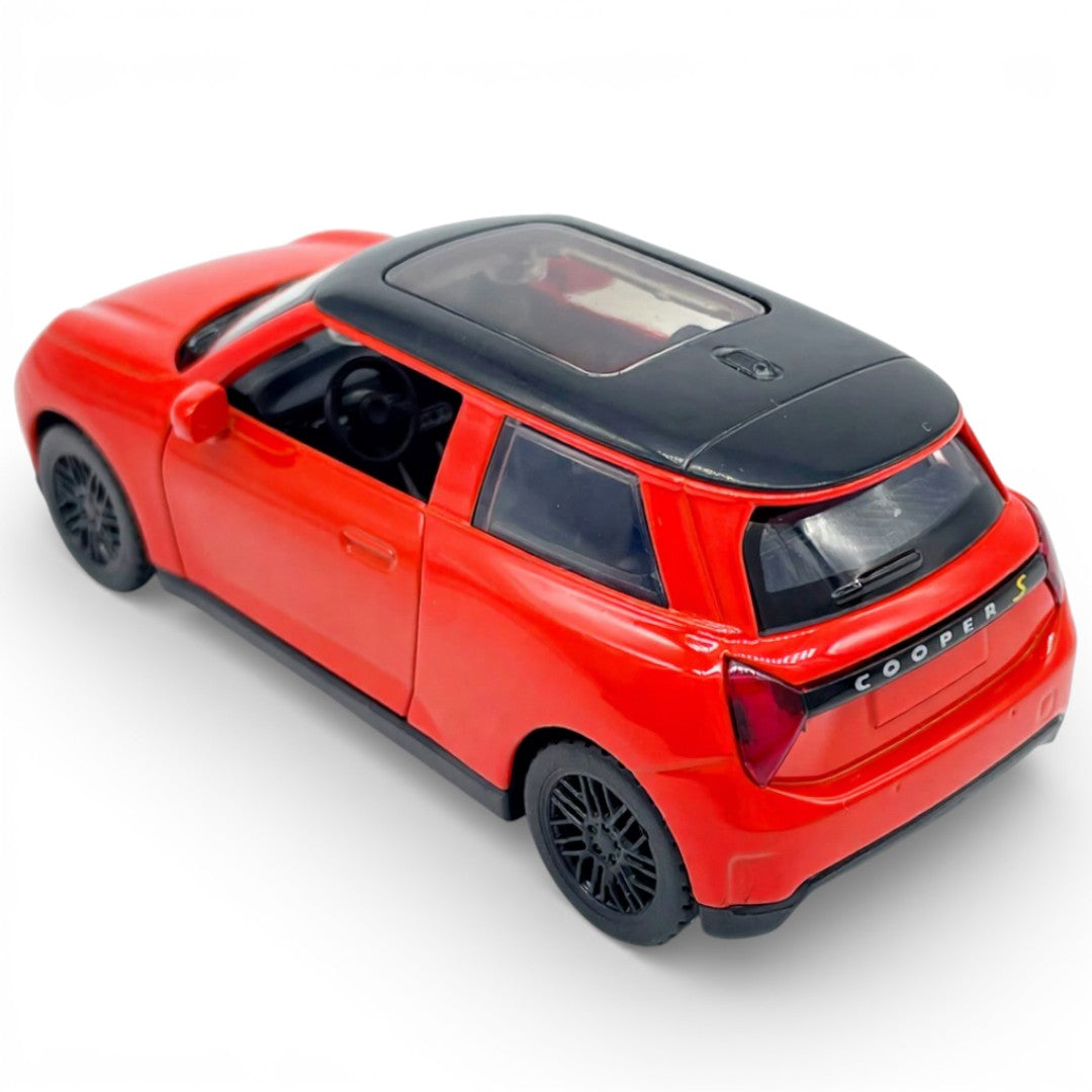 MSZ 1:34 Mini Cooper Die-Cast Model Car – Red| Pull Back, Openable Doors (67745)