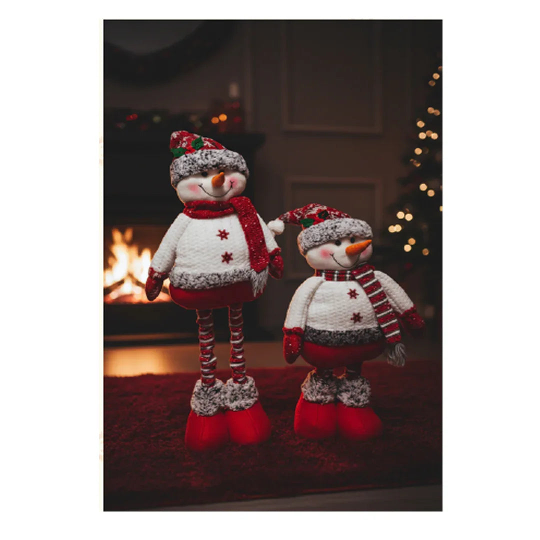SWEN Alora Height-Adjustable Snowman Pair | Adorable Christmas Snowmen in Cozy Winter Outfits