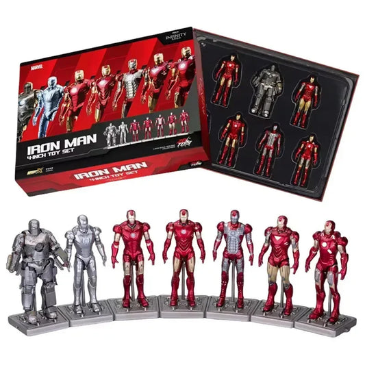 Marvel Studios The Infinity Saga Iron Man 4-Inch Action Figure Collection | Set of 7 Mini Figures by ZD Toys