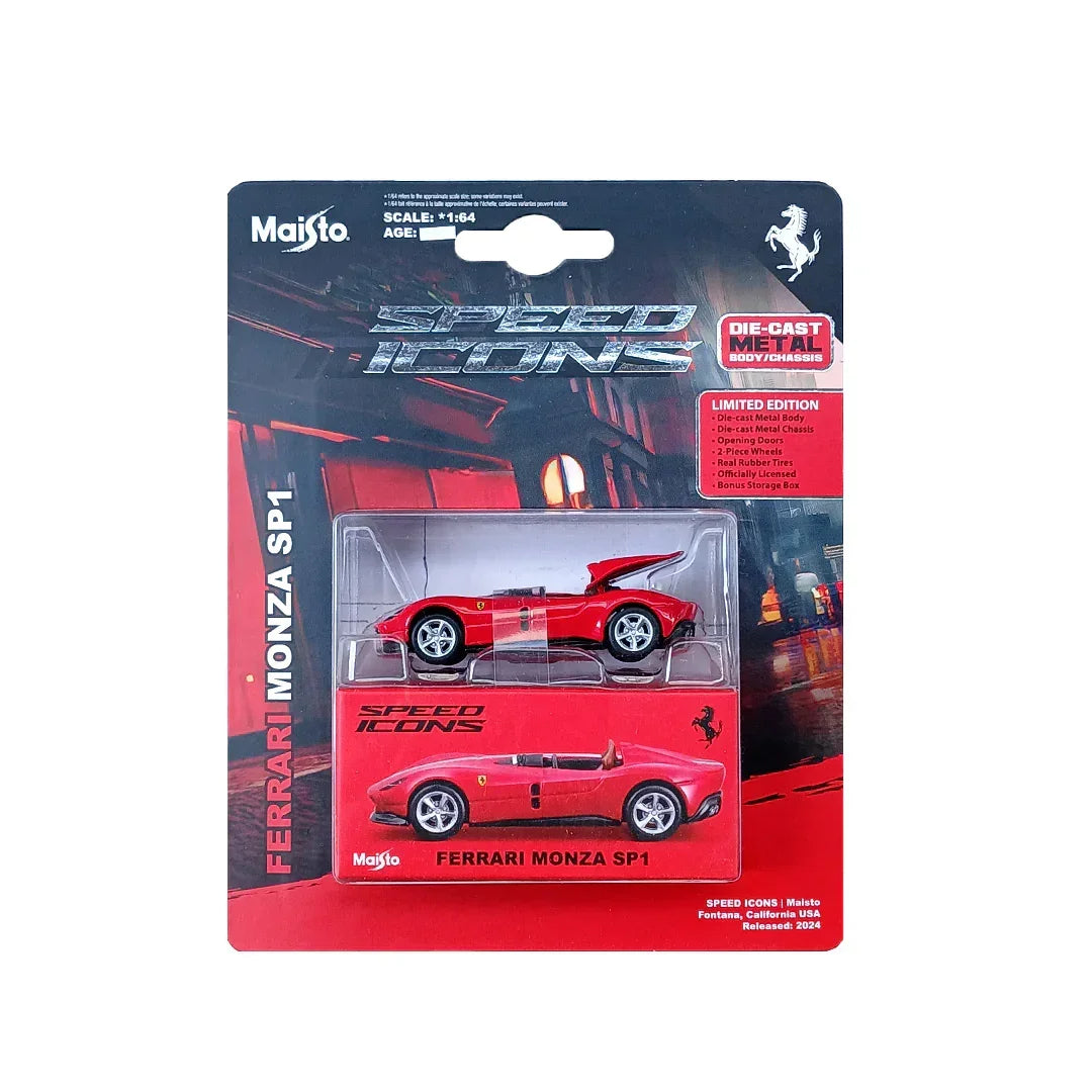 Maisto Ferrari Monza SP1 Red – 1:64 Scale Speed Icons Licensed Die