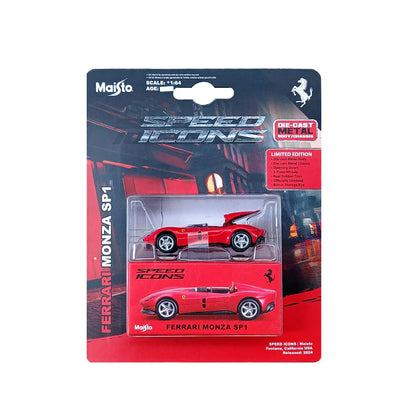 Maisto Ferrari Monza SP1 Red – 1:64 Scale Speed Icons Licensed Die‑Cast Supercar - Jaiman Toys