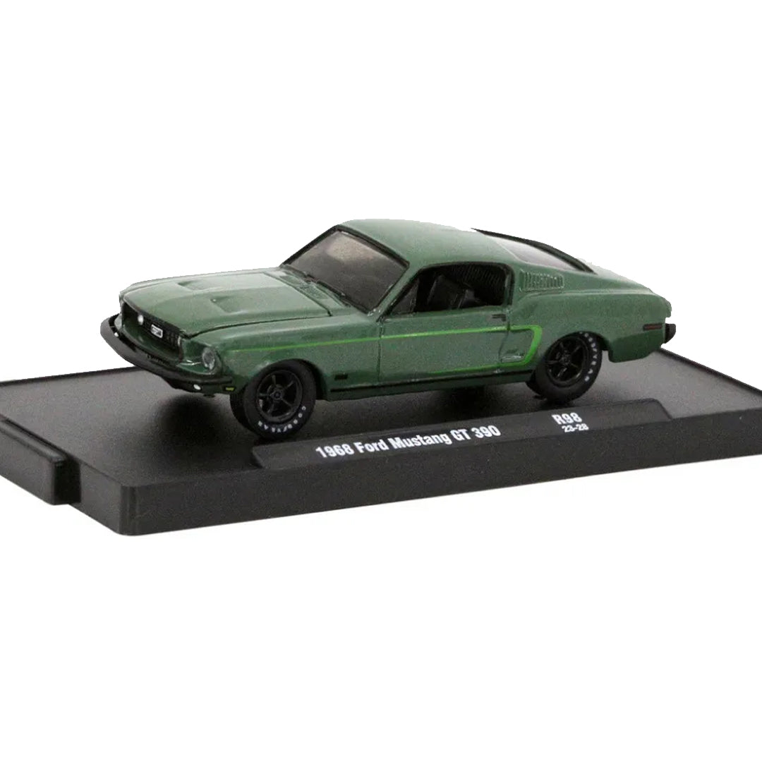 M2 Machines Auto-Drivers 98 – 1968 Ford Mustang GT 390 1:64 Diecast Model | Classic Muscle Collectible