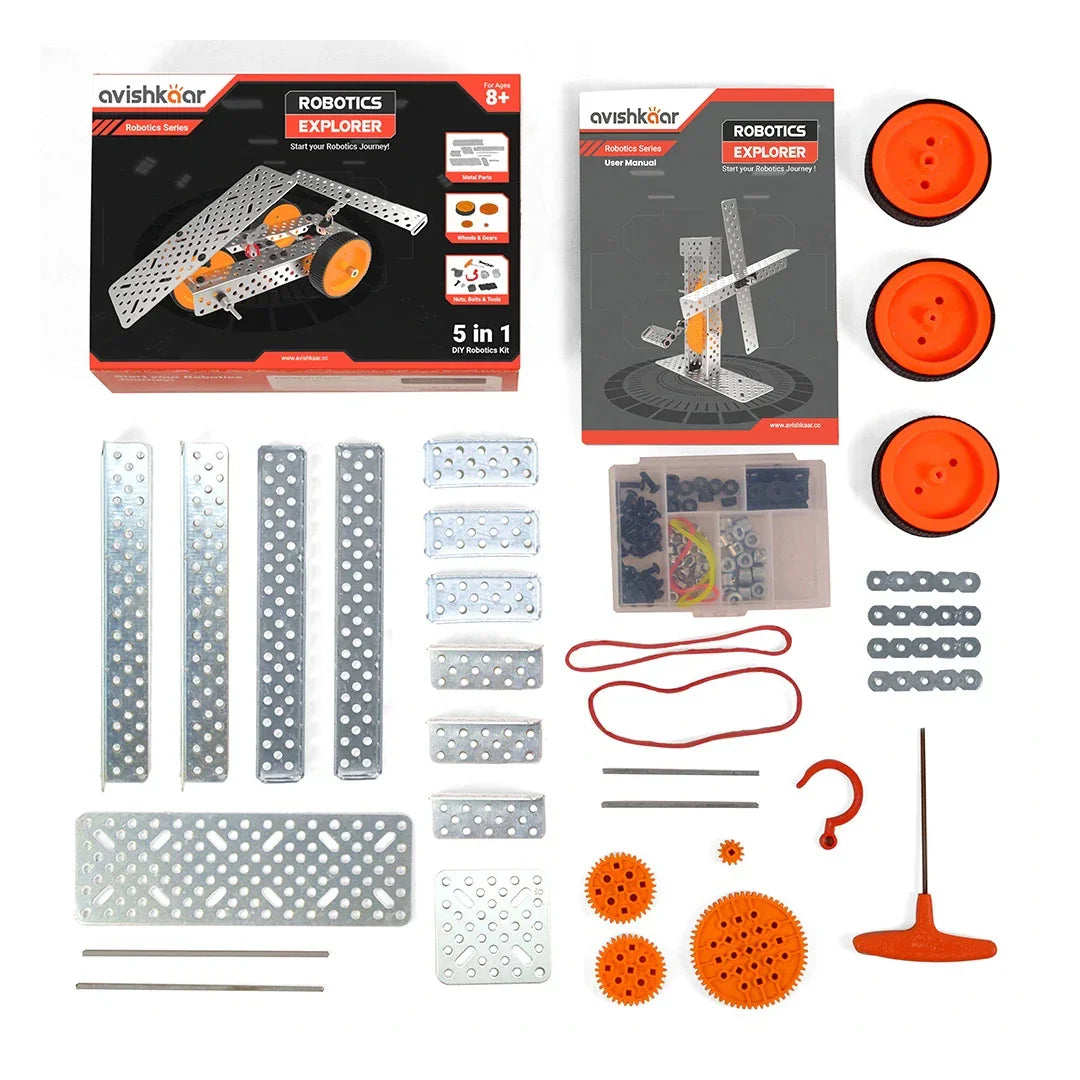 Avishkaar Robotics Explorer Kit | Build 5 Mechanical Robots | STEM Kit for Ages 8+