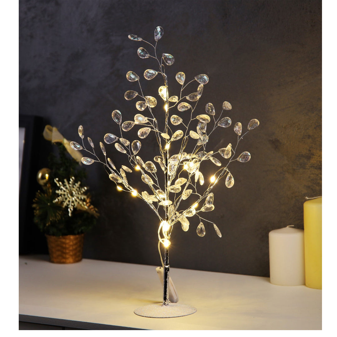 Crystal LED Decorative Tree Light – Warm White Fairy Lights | Tabletop Ornament for Christmas, Home Decor & Festive Displays