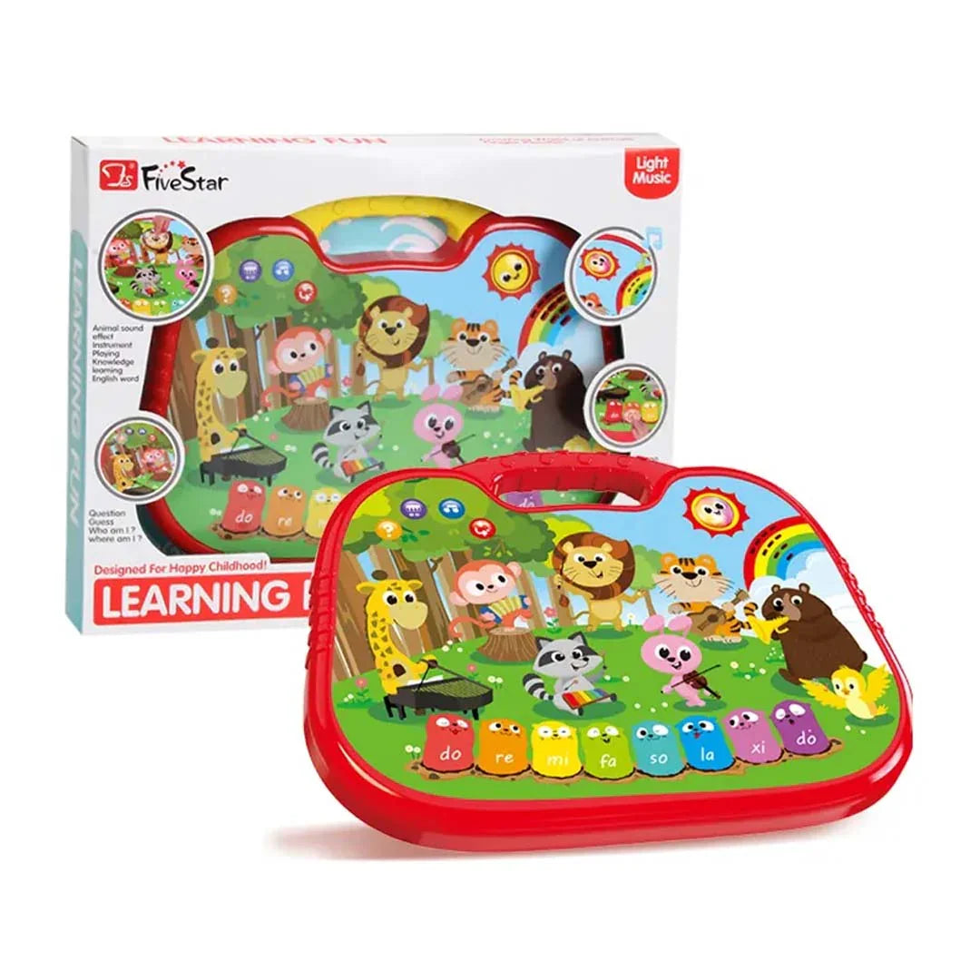 FiveStar Infant Animal Reading Piano – Interactive Baby Toy with Lights, Sounds & 3 Learning Modes | Educational Gift for Toddlers - Jaiman Toys