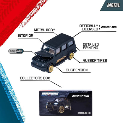 Majorette Mercedes-AMG Die-Cast Metal Cars Set of 6 | Premium 7.5 cm Licensed Toys | Ages 3+