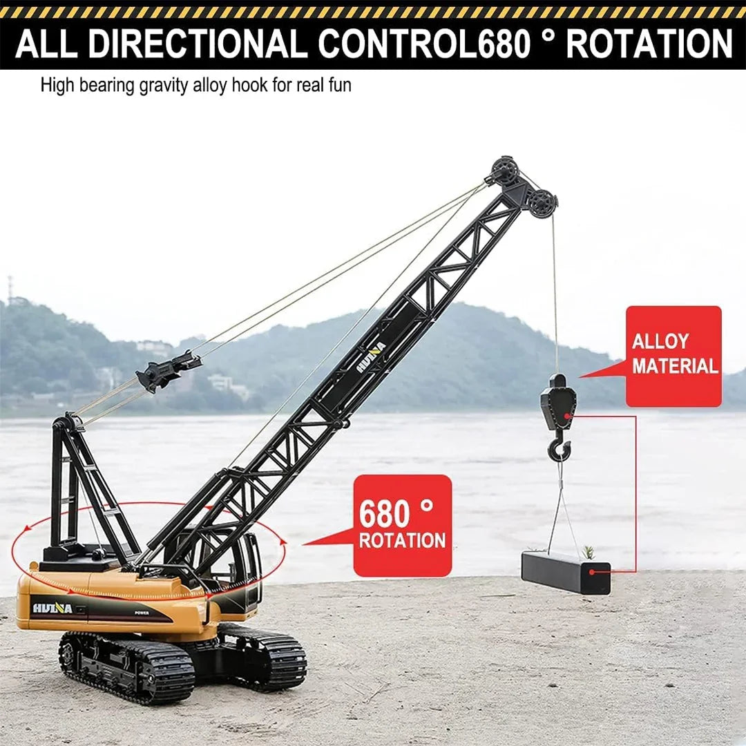 Huina 1572 1:14 RC Crawler Crane | Heavy-Duty Remote Control Construction Crane Toy