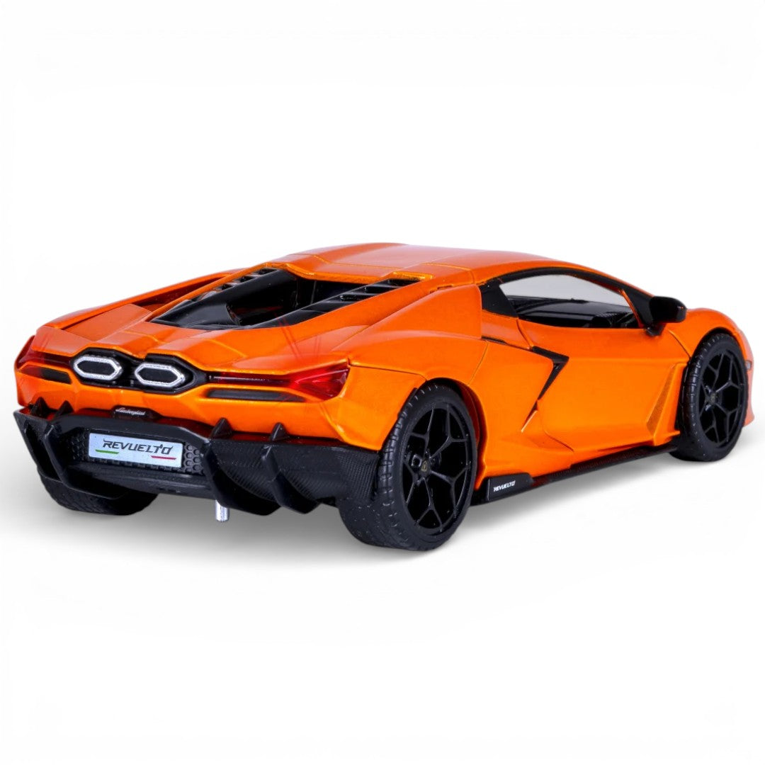 MSZ 1:32 Lamborghini Revuelto Die-Cast Model Car – Orange | Pull Back, Openable Doors, Light & Sound (68737)