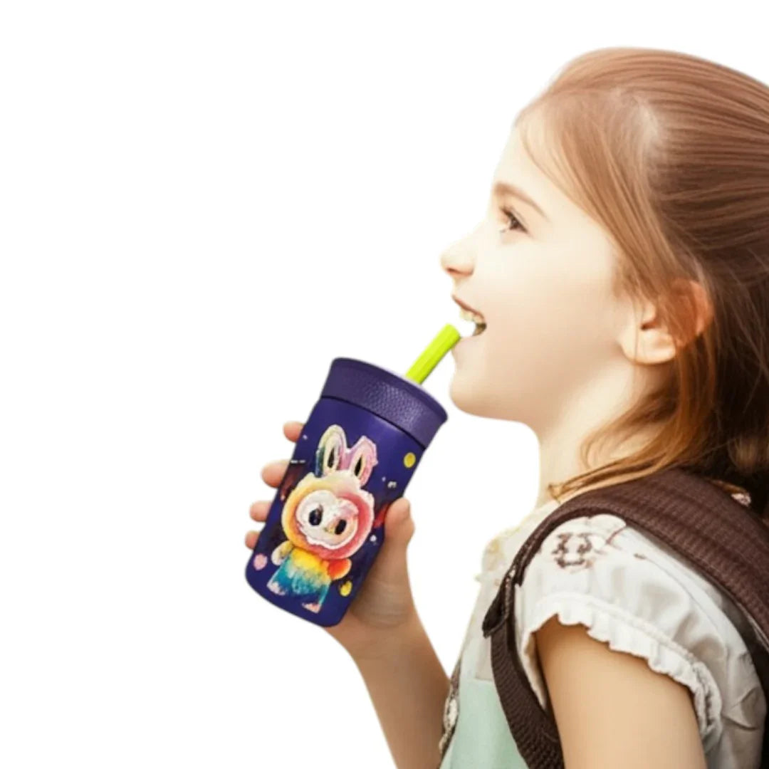 Stainless Steel Sipper Water Botttle & Attractive Print Keeps Drinks Hot & Cold 250ml - Jaiman Toys