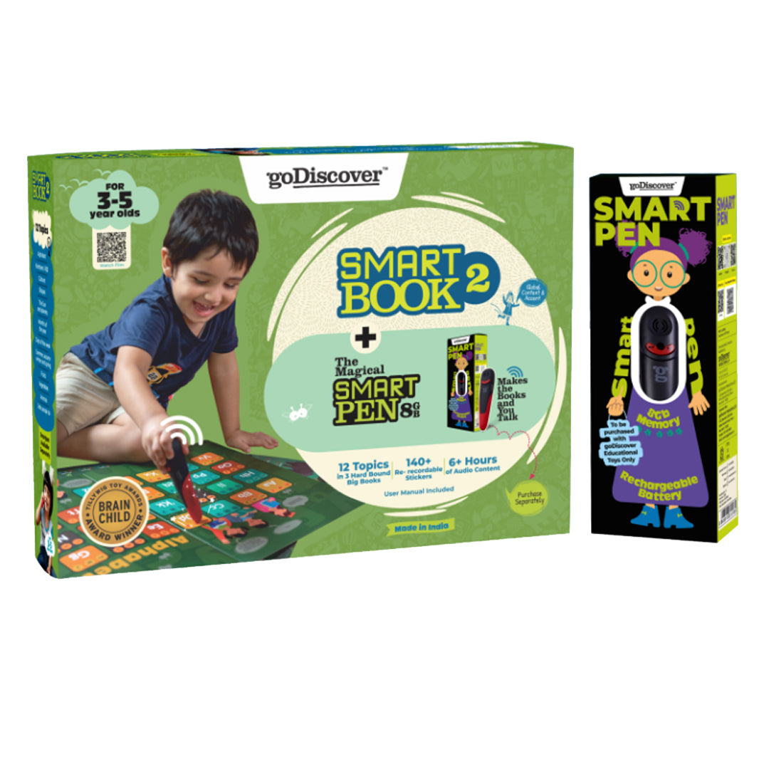 goDiscover Smart Book 2 with Talking Smart Pen | Interactive Learning Kit for Kids 3–5 Years