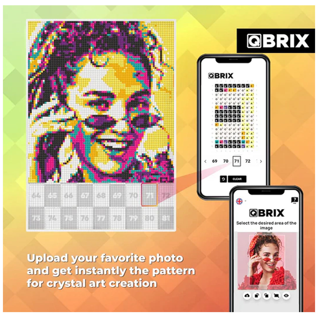 QBRIX A4  Diamond Painting Pop-Art (Medium) 22000 Crystals| DIY Mosaic Art Craft Kit