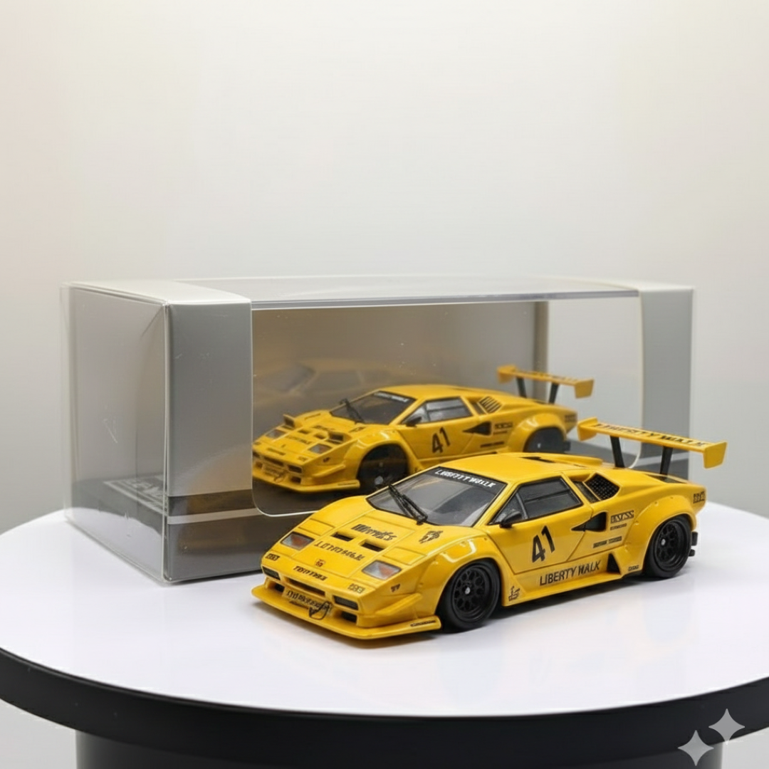 Vision64 1:64 Lamborghini Countach LBWK Liberty Walk White Diecast Scale Model Car