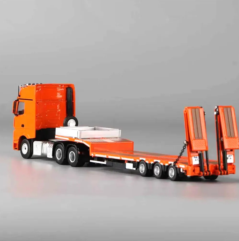 Perka 1:64 Mercedes-Benz Actros Flatbed Transport Trailer | Diecast Model Truck | 2 Colour Variants