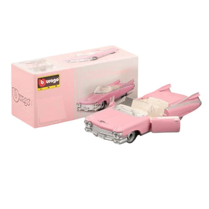 Bburago 1959 Cadillac Eldorado Convertible Pink 1:64 Die-Cast Model Car | Opening Doors