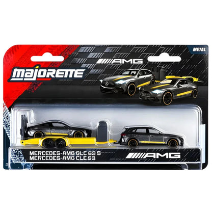 Majorette  | 1:64 Scale Mercedes-AMG Deluxe Trailer Set – GLC 63 S & CLE 53 Diecast Cars