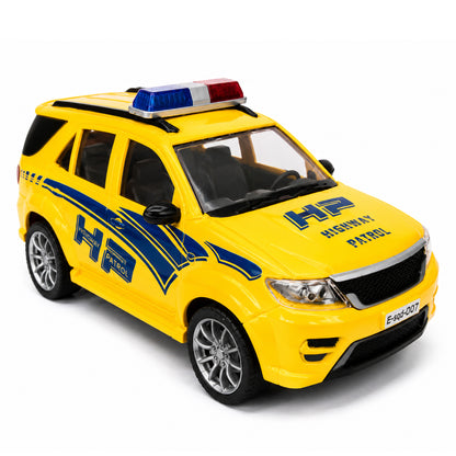 Emergency Squad Fortura Highway Patrol Police SUV Toy Car | Friction Powered Police Vehicle with Free-Rolling Wheels for Kids | BGX