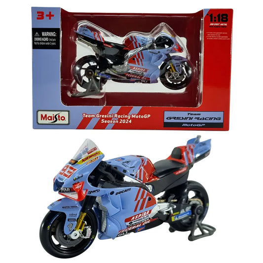 Moto Team Gresini Racing MotoGP #93 – 1:18 Scale Model (2024, Light Blue) - Jaiman Toys