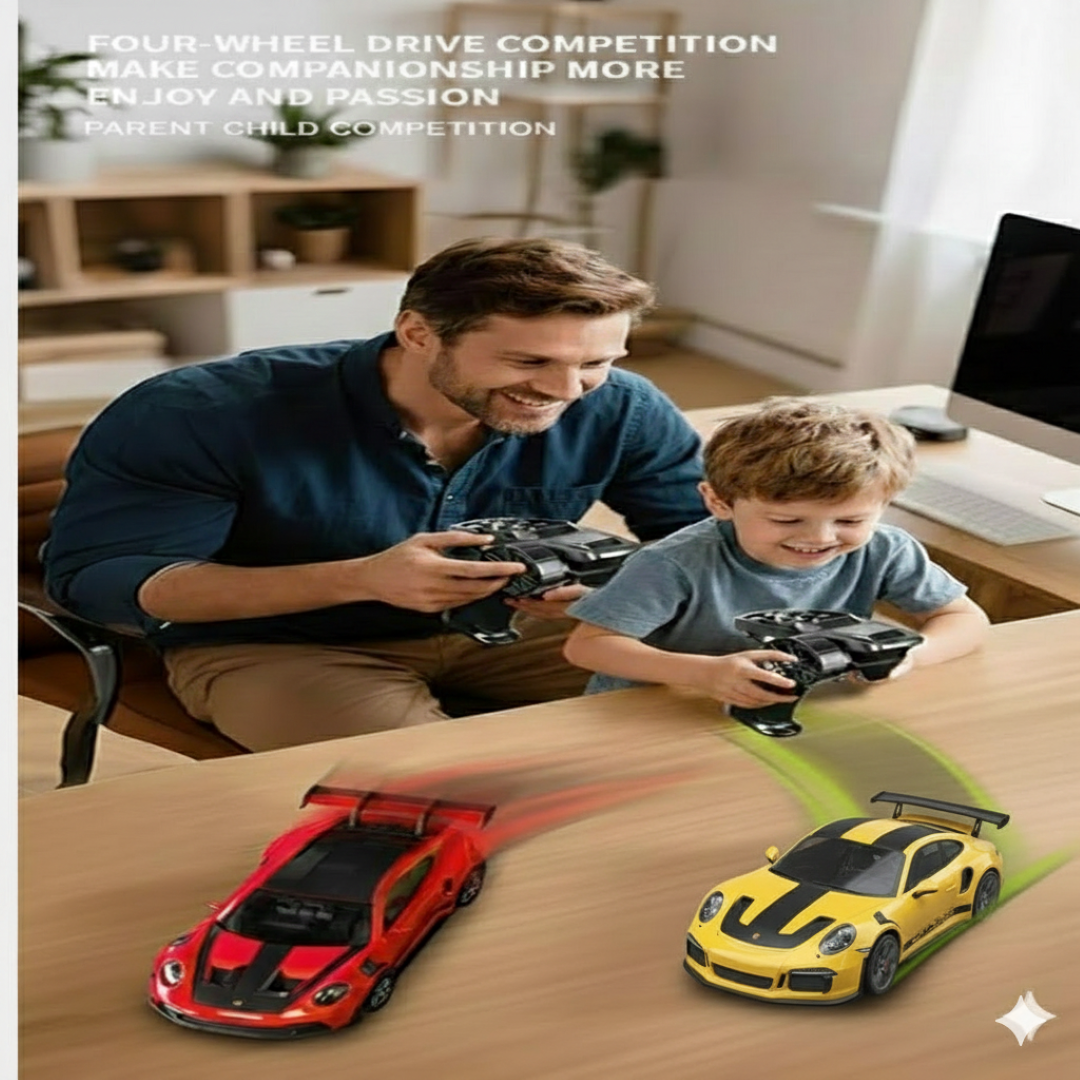 Hstar 1:43 RC Drift Car  2.4GHz 4WD Alloy 20 km/h High-Speed RC Racing Car with Gyro – (Yellow)