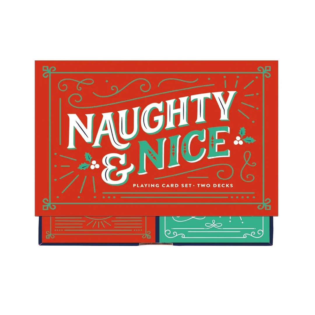 Galison Naughty & Nice Playing Card Set – Festive Holiday Deck for Adults & Families - Jaiman Toys