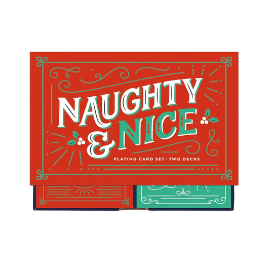 Galison Naughty & Nice Playing Card Set – Festive Holiday Deck for Adults & Families - Jaiman Toys