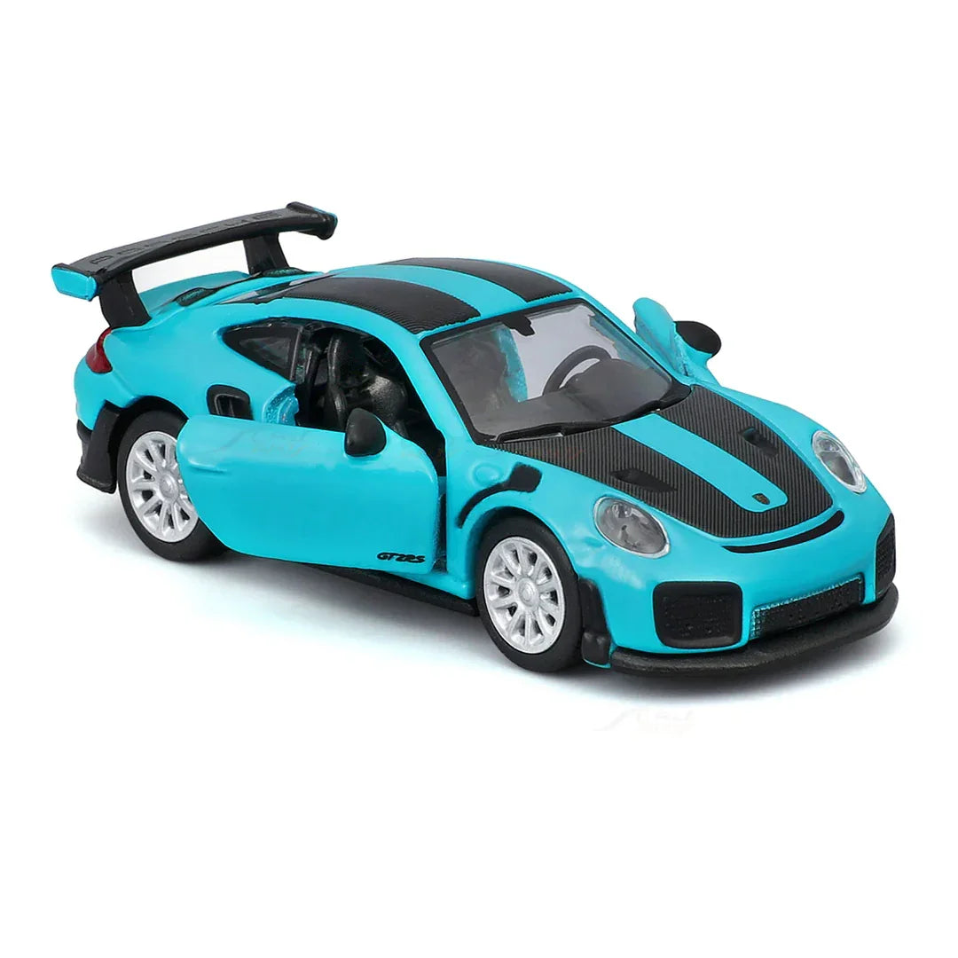 Maisto Porsche 911 GT2 RS Blue w/ Carbon Stripes – 1:64 Scale Speed Icons | Licensed Die‑Cast Supercar Model - Jaiman Toys