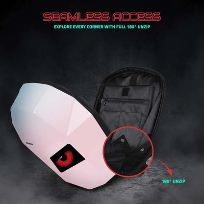 Hookaba Eye Rover LED Biker Backpack – Hard Shell, Waterproof, 15.6” Laptop - Pink - Jaiman Toys