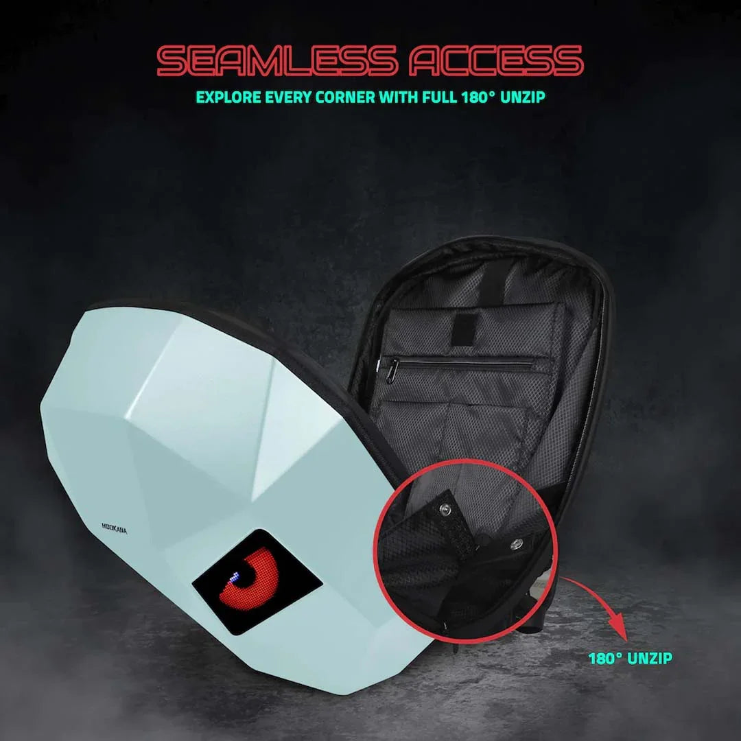 Hookaba Eye Rover LED Biker Backpack – Hard Shell, Waterproof, 15.6” Laptop - Blue - Jaiman Toys