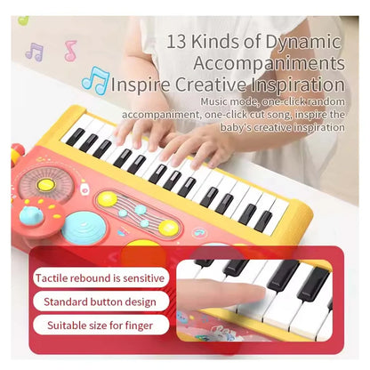 Early Learning Piano Keyboard Toy Infant Toys – Electronic Music Set with Microphone, Lights & Educational Modes for Kids & Toddlers - Jaiman Toys