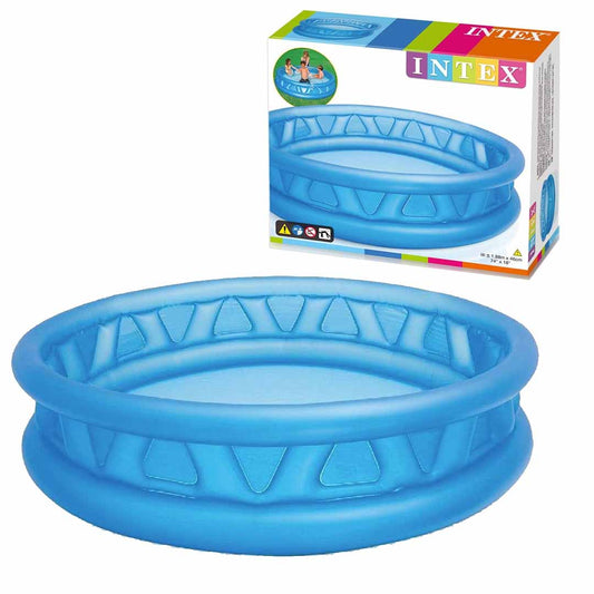 Intex 58431 Soft Side Inflatable Swimming Pool 74" x 18" – Kids & Family Round Outdoor Garden Pool