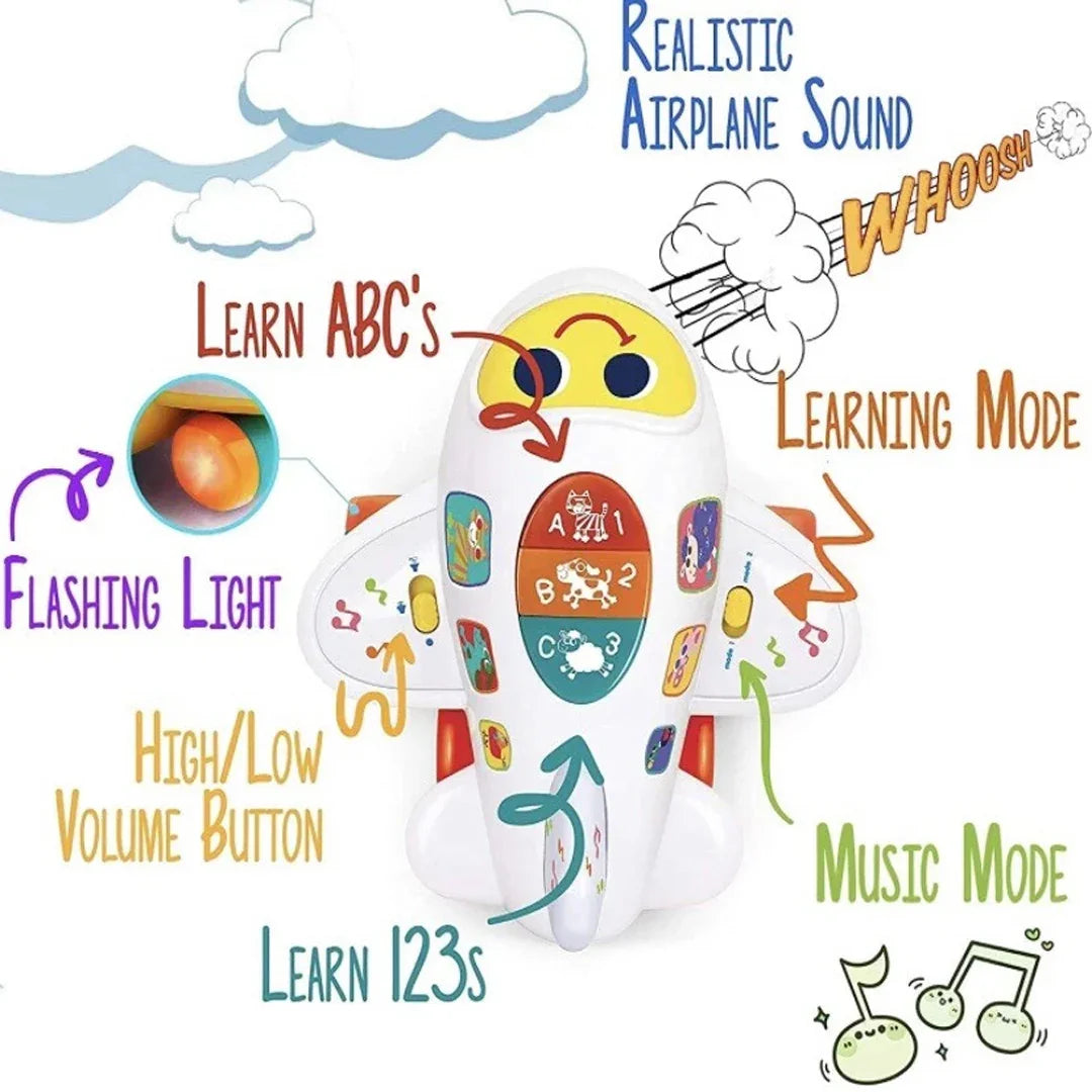 Hola! Bump 'n Go Learning Airplane – Counting & ABCs Toy for Toddlers 12+ Months - Jaiman Toys