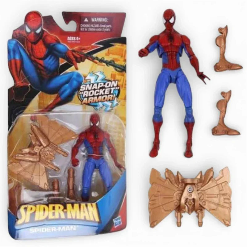 Marvel Spider-Man Action Figure with Accessories – Snap-On Rocket Armor / Launching Missile / Zip Line Variants