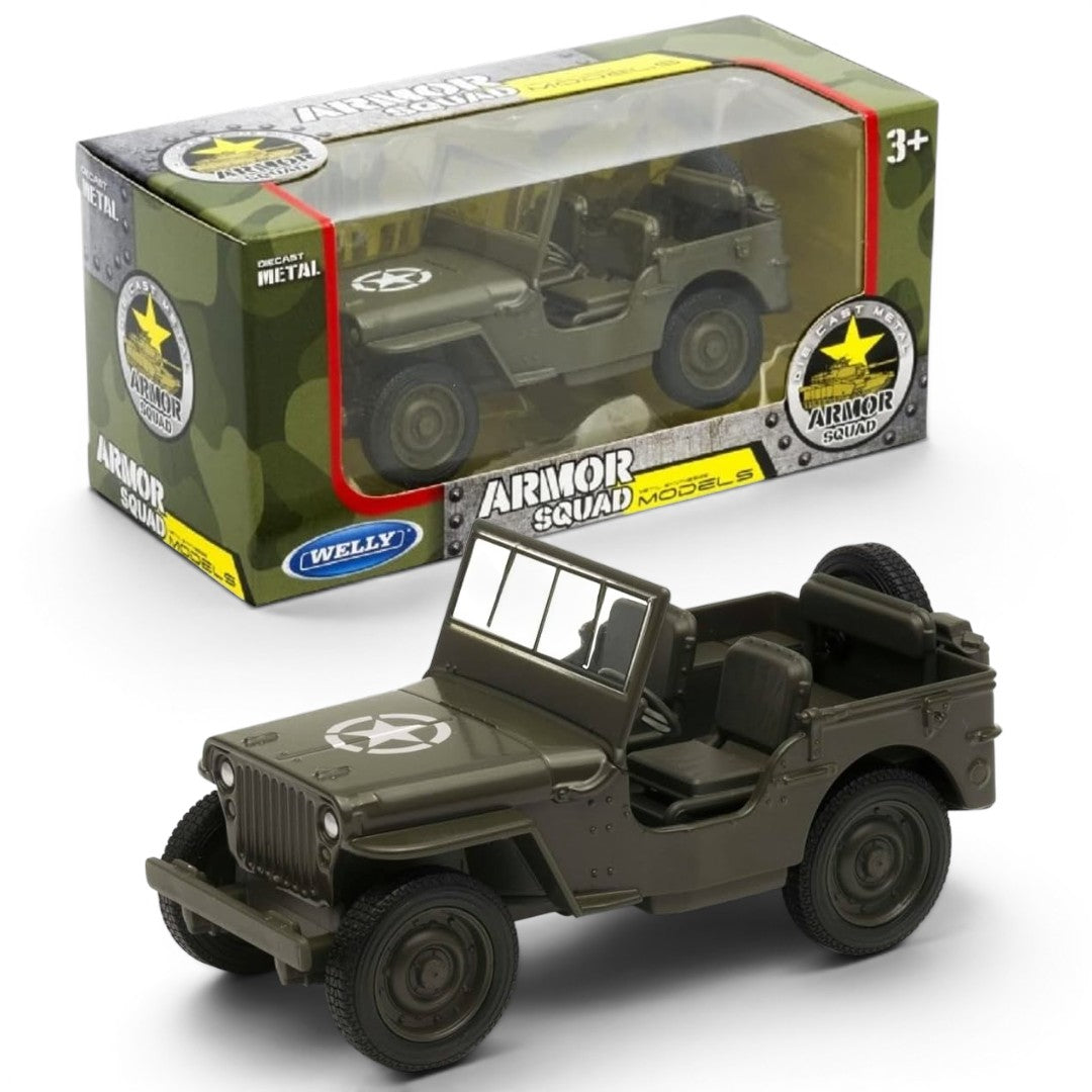 Welly 1:38 Jeep 1941 Willys MB Military Green Official Licensed Die-Cast Model Car