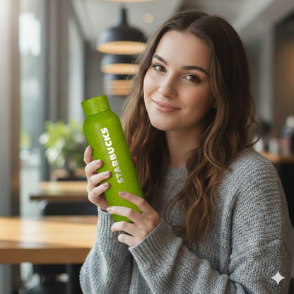 Starbucks 500ml Style Glossy Glitter Vacuum Insulated Stainless Steel Water Bottle