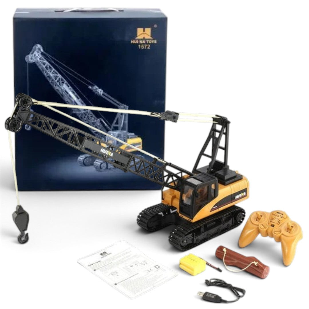 HUINA 1572 1:14 RC Crawler Crane | 15CH 2.4GHz Metal Alloy Construction Crane with 680° Rotation Engineering Construction Truck