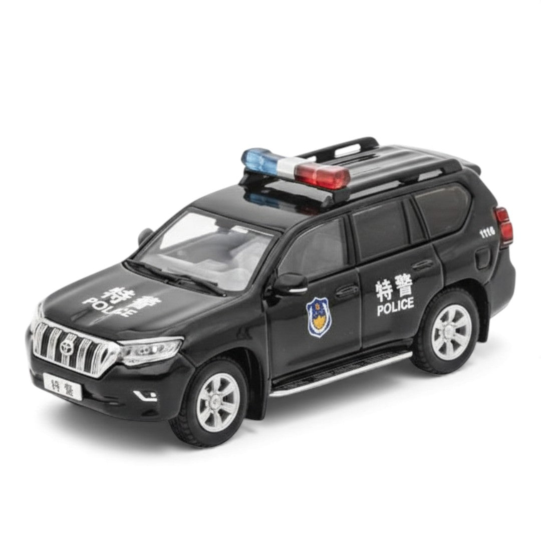 Toyota Land Cruiser Prado 150 – S.W.A.T Version (Black) | 1:64 Diecast Model Car