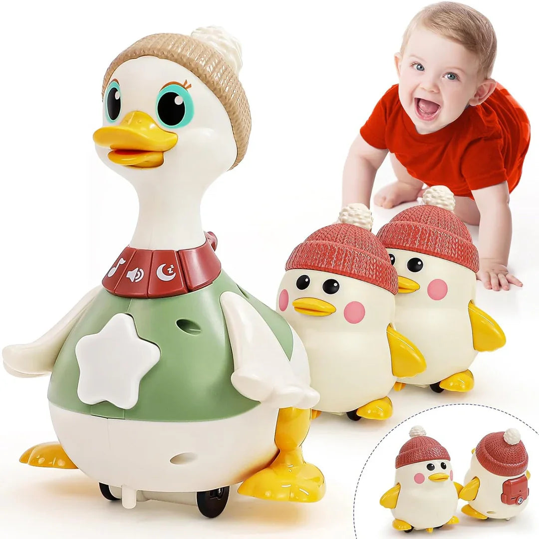 HOLA Baby 3-Pack Swinging Ducks Toys – Light & Music Tummy Time Toys for 6–18 Months - Jaiman Toys